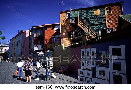 Colourful Buildings La Boca Buenos Aires Argentina View Large Photo Image Stock Image - Colourful Buildings La Boca Buenos Aires Argentina. Fotosearch