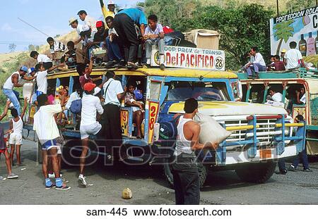 Colourful but Overloaded Rural Bus Ecuador View Large Photo Image Stock Photography - Colourful but Overloaded Rural Bus Ecuador. Fotosearch