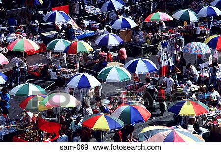 Colourful Umbrellas of Outdoor Market Caracas View Large Photo Image Stock Photo - Colourful Umbrellas of Outdoor Market Caracas. Fotosearch