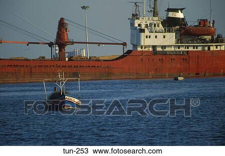 Stock Image - Container Ship at Sousse Tunisia. Fotosearch