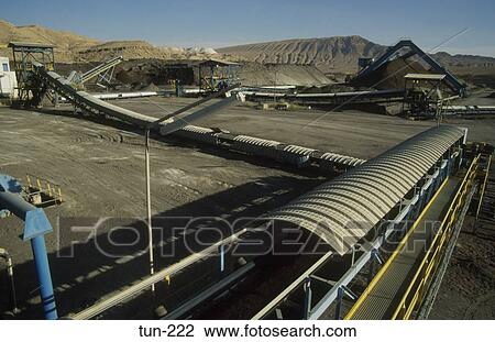 Stock Image - Conveyor Belts Phosphate Mine Metlaoui Tunisia. Fotosearch