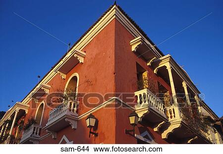 Corner of Colonial Town House Catagena Colombia View Large Photo Image Picture - Corner of Colonial Town House Catagena Colombia. Fotosearch