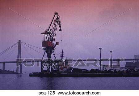 Crane and Bridge at Ostrehaven Stavanger Norway View Large Photo Image Stock Photography - Crane and Bridge at Ostrehaven Stavanger Norway. Fotosearch