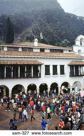 Crowds at Fenicular Railway Station Bogota Colombia View Large Photo Image Stock Photo - Crowds at Fenicular Railway Station Bogota Colombia. Fotosearch