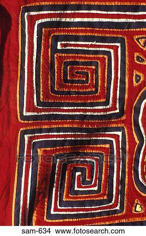 Cuna Indian Rectangular Patterned Textile Colombia View Large Photo Image Picture - Cuna Indian Rectangular Patterned Textile Colombia. Fotosearch