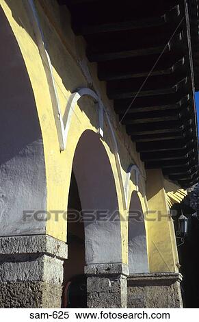 Stock Photography - Decaying Building Arcade Catagena Colombia. Fotosearch