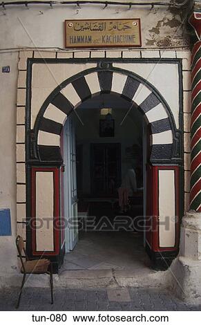 Stock Image - Decorated Arch Medina Tunis Tunisia. Fotosearch