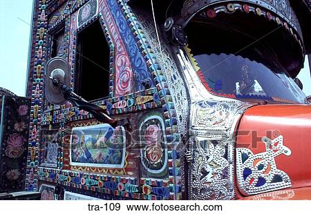 Decorated Lorry Cab Pakistan View Large Photo Image Stock Photo - Decorated Lorry Cab Pakistan. Fotosearch