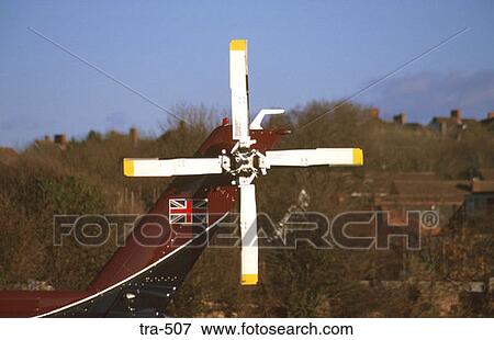 Stock Photo - Detail of White Tail Rotor on Helicopter. Fotosearch
