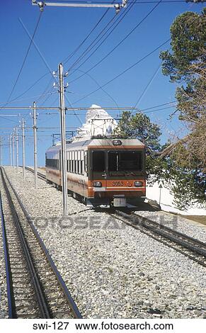 Electric Railway Gomergrat Switzerland View Large Photo Image Stock Photo - Electric Railway Gomergrat Switzerland. Fotosearch