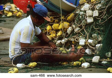 Fisherman Mending Nets Ecuador View Large Photo Image Stock Photograph - Fisherman Mending Nets Ecuador. Fotosearch
