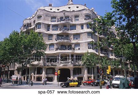 Flats (Casa Mila) Barcelona Spain View Large Photo Image Stock Photo - Flats (Casa Mila) Barcelona Spain. Fotosearch