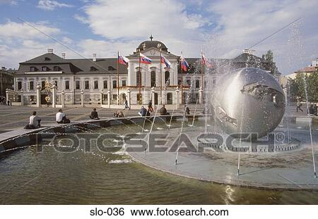 Fountain outside the Grassalkovich Palace Bratislava Slovakia View Large Photo Image Stock Photograph - Fountain outside the Grassalkovich Palace Bratislava Slovakia. Fotosearch