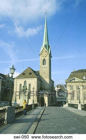Fraumunster Church Viewed from Munster Bridge Zurich Switzerland View Large Photo Image Stock Image - Fraumunster Church Viewed from Munster Bridge Zurich Switzerland. Fotosearch