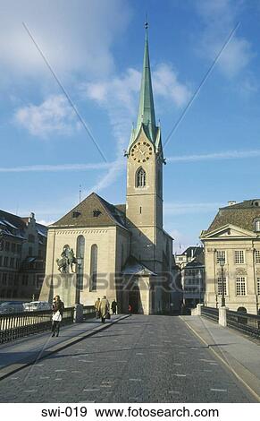 Fraumunster Church Viewed from Munster Bridge Zurich Switzerland View Large Photo Image Stock Photo - Fraumunster Church Viewed from Munster Bridge Zurich Switzerland. Fotosearch