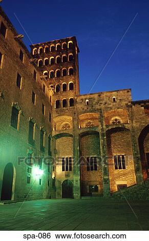 Gothic Courtyard at Night Barcelona Spain View Large Photo Image Stock Photograph - Gothic Courtyard at Night Barcelona Spain. Fotosearch