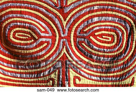 Graphic and Colourful Mola of Cuna Indians Colombia View Large Photo Image Stock Photo - Graphic and Colourful Mola of Cuna Indians Colombia. Fotosearch
