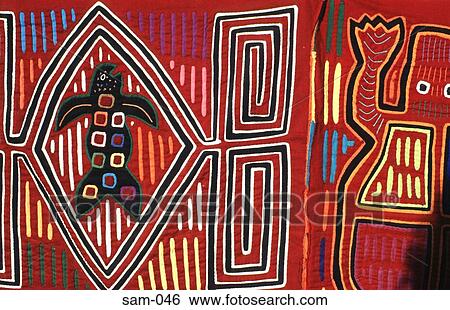 Graphic and Colourful Mola of Cuna Indians Colombia View Large Photo Image Stock Photograph - Graphic and Colourful Mola of Cuna Indians Colombia. Fotosearch