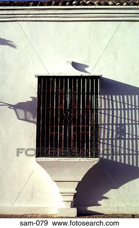 Graphic View of Grilled Window and Shadows Venezuela View Large Photo Image Stock Photo - Graphic View of Grilled Window and Shadows Venezuela. Fotosearch