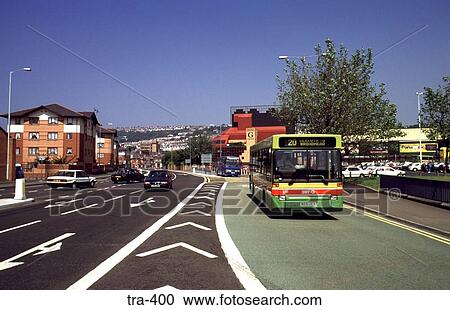 Green Bus Lane in Urban Area View Large Photo Image Stock Image - Green Bus Lane in Urban Area. Fotosearch