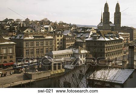 Grossmunster Church and Zurich Skyline Switzerland View Large Photo Image Stock Image - Grossmunster Church and Zurich Skyline Switzerland. Fotosearch