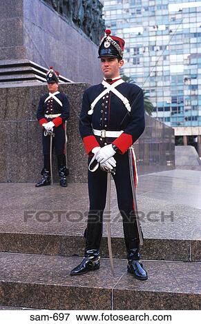Guards by Artigas Statue Montevideo Uruguay View Large Photo Image Stock Photo - Guards by Artigas Statue Montevideo Uruguay. Fotosearch