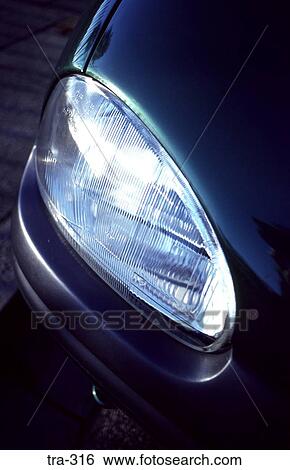 Headlight of Modern Small Car View Large Photo Image Stock Photograph - Headlight of Modern Small Car. Fotosearch