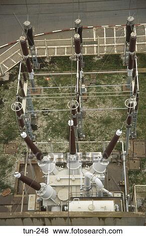 High Voltage Cables Power Plant Tunisia View Large Photo Image Stock Photo - High Voltage Cables Power Plant Tunisia. Fotosearch
