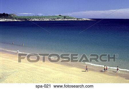 Holidaymakers on Sanfander Coast Spain View Large Photo Image Stock Image - Holidaymakers on Sanfander Coast Spain. Fotosearch