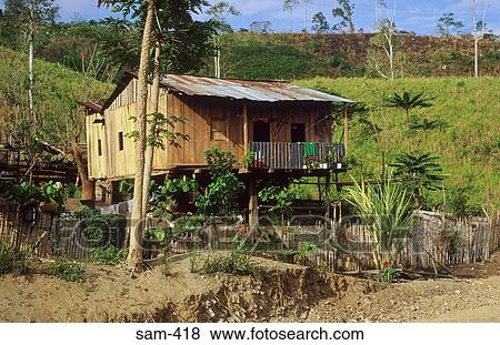 Stock Photo - Hut on Stilts North Ecuador. Fotosearch