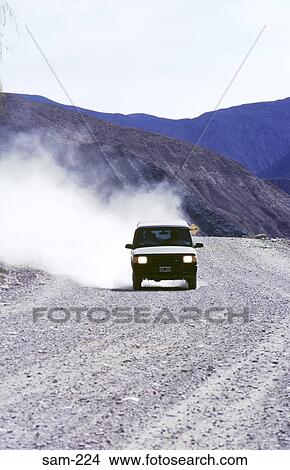 Landrover Approaching on Dusty Ground Argentina View Large Photo Image Picture - Landrover Approaching on Dusty Ground Argentina. Fotosearch