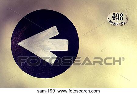 Left Turn Arrow on Wall Cordoba Province Argentina View Large Photo Image Stock Photo - Left Turn Arrow on Wall Cordoba Province Argentina. Fotosearch