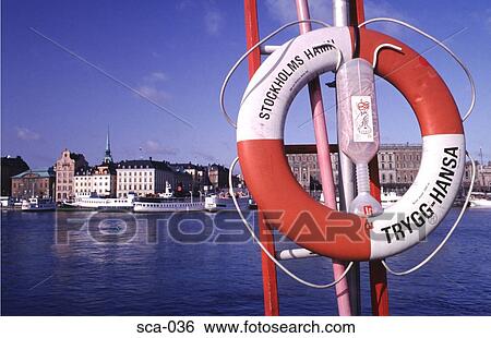 Stock Photograph - Lifesaving Ring Stockholm Sweden. Fotosearch