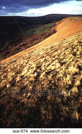 Picture - Light Striking Moorland UK. Fotosearch