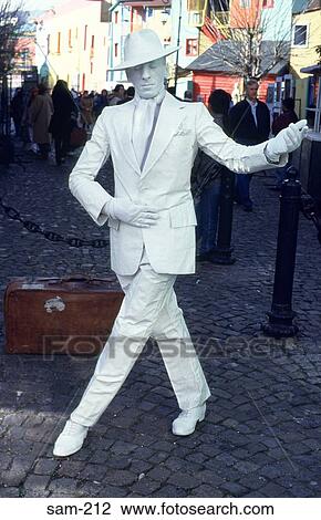 Living Sculpture (man painted white) Buenos Aires View Large Photo Image Stock Image - Living Sculpture (man painted white) Buenos Aires. Fotosearch