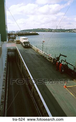 Lorry Driving onto Ferry Milford Haven UK View Large Photo Image Picture - Lorry Driving onto Ferry Milford Haven UK. Fotosearch