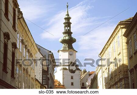 Stock Photography - Michael Tower Rybarska Brana Bratislava Slovakia. Fotosearch