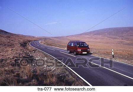 Minibus on a Winding Welsh Road UK View Large Photo Image Stock Photo - Minibus on a Winding Welsh Road UK. Fotosearch