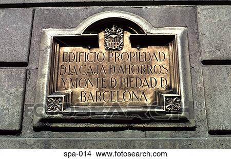 Monumental Inscription Barcelona Spain View Large Photo Image Picture - Monumental Inscription Barcelona Spain. Fotosearch