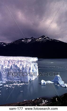 Stock Photo - Moreno Glacier Meeting the Sea Argentina. Fotosearch