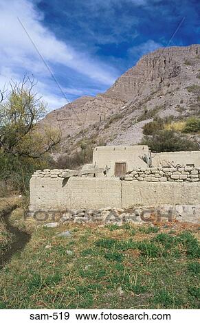 Stock Photo - Mud Brick Farm House Patagonia Argentina. Fotosearch
