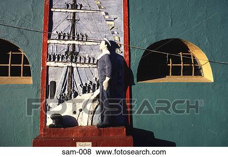 Mural of Sailor and Ship Buenos Aires Argentina View Large Photo Image Stock Photo - Mural of Sailor and Ship Buenos Aires Argentina. Fotosearch