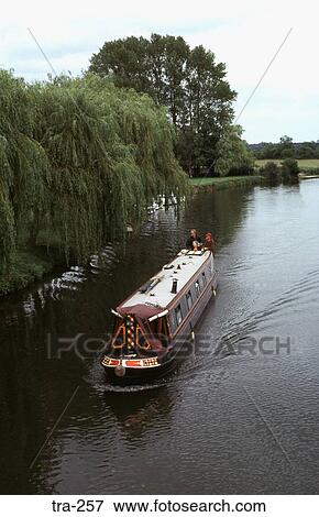 Stock Photo - Narrowboat on a Canal Abingdon Berkshire England. Fotosearch