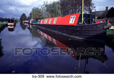 Stock Photo - Narrowboat on the Oxford Canal UK. Fotosearch