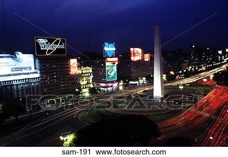 Obelisk on Avenue 9 de Julio at Night Buenos Aires View Large Photo Image Stock Image - Obelisk on Avenue 9 de Julio at Night Buenos Aires. Fotosearch