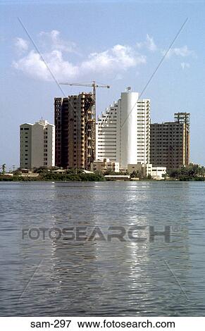 Office Blocks Reflected in Sea Catagena Colombia View Large Photo Image Stock Photo - Office Blocks Reflected in Sea Catagena Colombia. Fotosearch