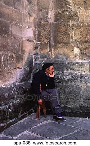 Old Man Sitting in a Corner Spain View Large Photo Image Stock Photo - Old Man Sitting in a Corner Spain. Fotosearch