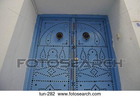 Ornate Blue Door Tunisia View Large Photo Image Stock Image - Ornate Blue Door Tunisia. Fotosearch