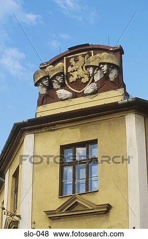 Stock Photo - Painted Stone Carving Bratislava Slovakia. Fotosearch