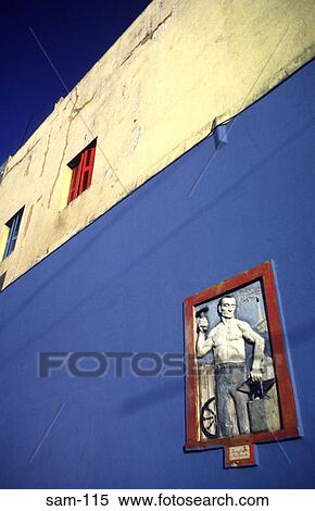 Painting of a Man on Building La Boca Argentina View Large Photo Image Stock Photography - Painting of a Man on Building La Boca Argentina. Fotosearch